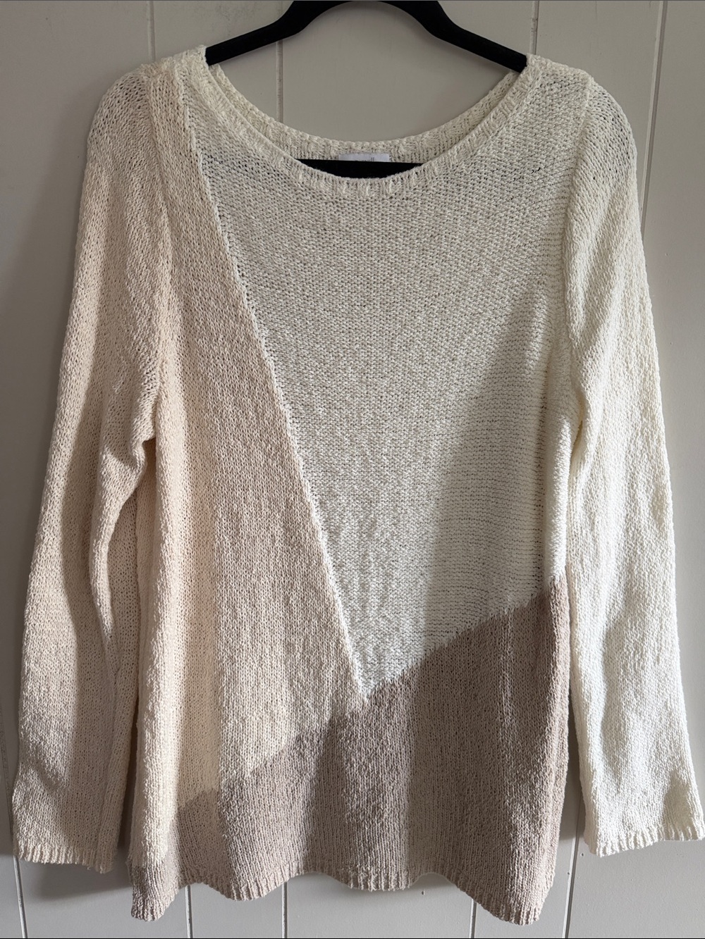 Pure Jill by J. Jill Colorblock Knit Sweater Neural Cozy Lightweight Size Medium